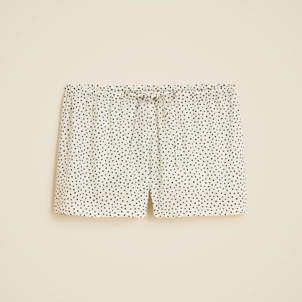 J.Crew Cotton Voile Polka Dot Beach Shorts Ivory Black Drawstring Waist XXS